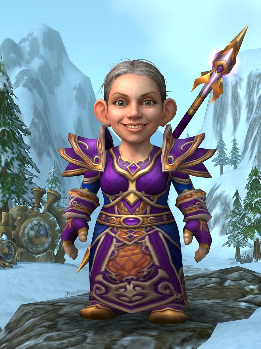 gnome mage in Arcanist Regalia portrait, the character creation screen