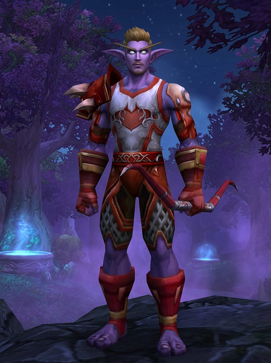 night elf hunter in Scarlet Ranger mail portrait, the character creation screen