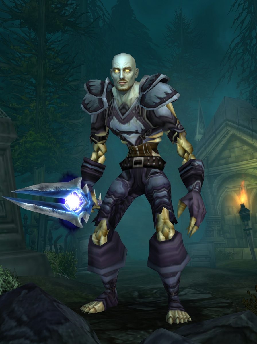 undead rogue in Zul'Farrak leather with Thunderfury portrait, the character creation screen